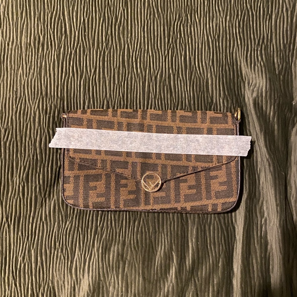 Brown Patterned Clutch